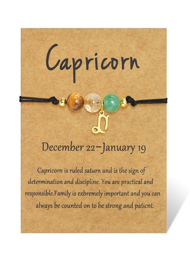 nylry Healing Crystal Zodiac Bracelets for Women Men 12 Constellation Bracelet Natural Stone Chakra Zodiac Sign Beaded Bracelets Astrology Birthday Healing Crystals Jewelry Gifts-Capricorn - Image 1